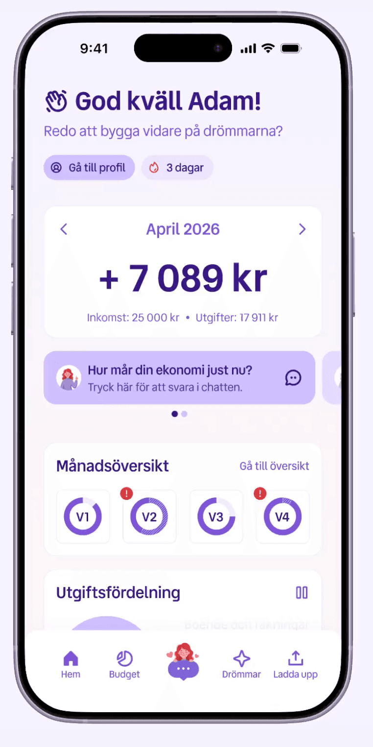 Förhandsvisning av Fina Budget-appen